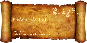 Maár Ábel névjegykártya