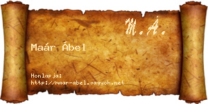Maár Ábel névjegykártya